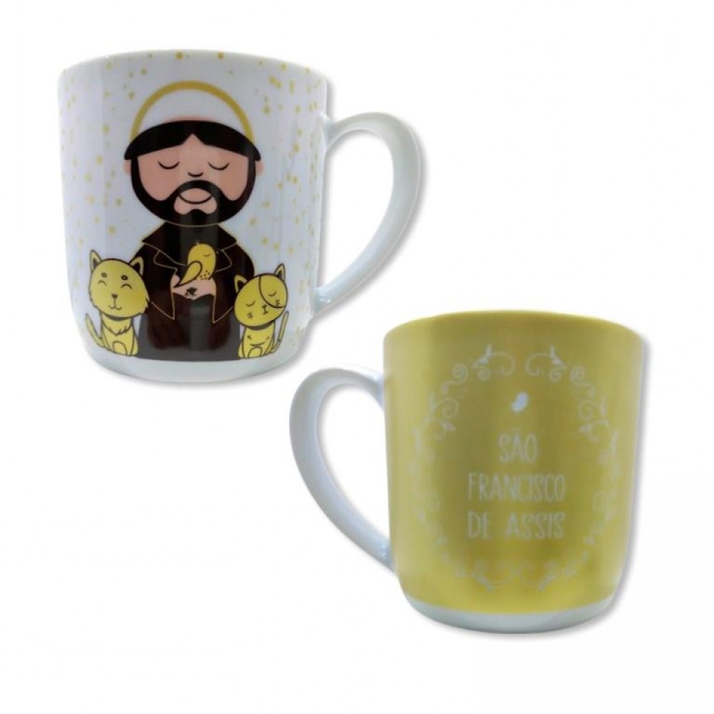 CANECA SÃO FRANCISCO EM PORCELANA 360ML REF: 210868