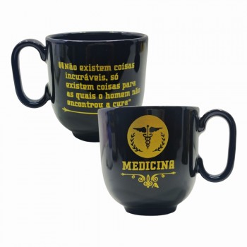 CANECA PROFISSÕES MODELO MEDICINA EM PORCELANA PRETA 350ML REF: 401908 CANECA PROFISSÕES MODELO MEDICINA EM PORCELANA PRETA 350ML REF: 401908