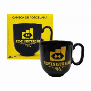 CANECA PROFISSÕES MODELO ADMINISTRAÇÃO EM PORCELANA PRETA 350ML REF: 401906 CANECA PROFISSÕES MODELO ADMINISTRAÇÃO EM PORCELANA PRETA 350ML REF: 401906