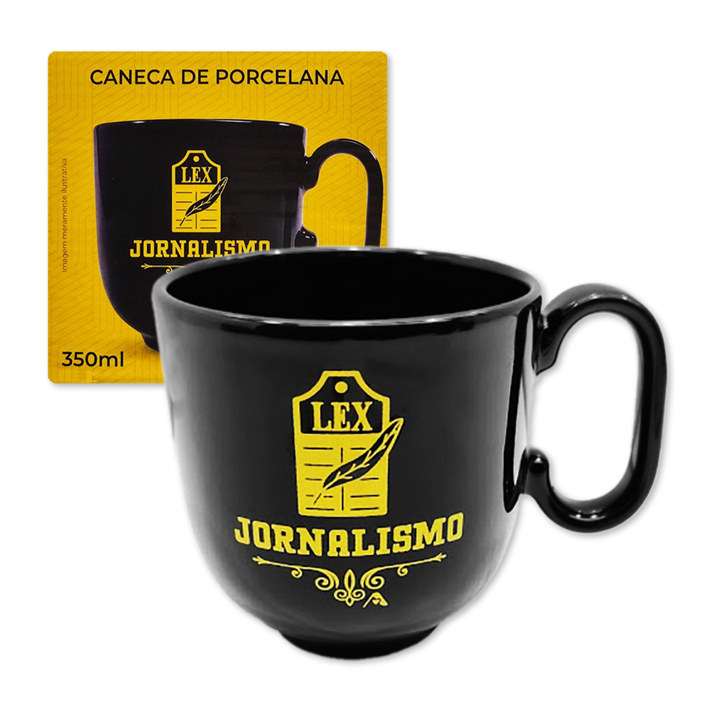 CANECA PROFISSÕES MODELO JORNALISMO EM PORCELANA 350ML REF: 401905