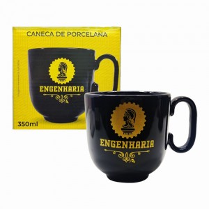 CANECA PROFISSÕES MODELO ENGENHARIA EM PORCELANA PRETA 350ML REF: 401904 CANECA PROFISSÕES MODELO ENGENHARIA EM PORCELANA PRETA 350ML REF: 401904
