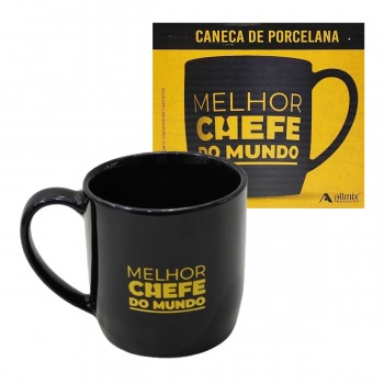 CANECA MODELO MELHOR CHEFE DO MUNDO 360ML EM PORCELANA REF: 401172