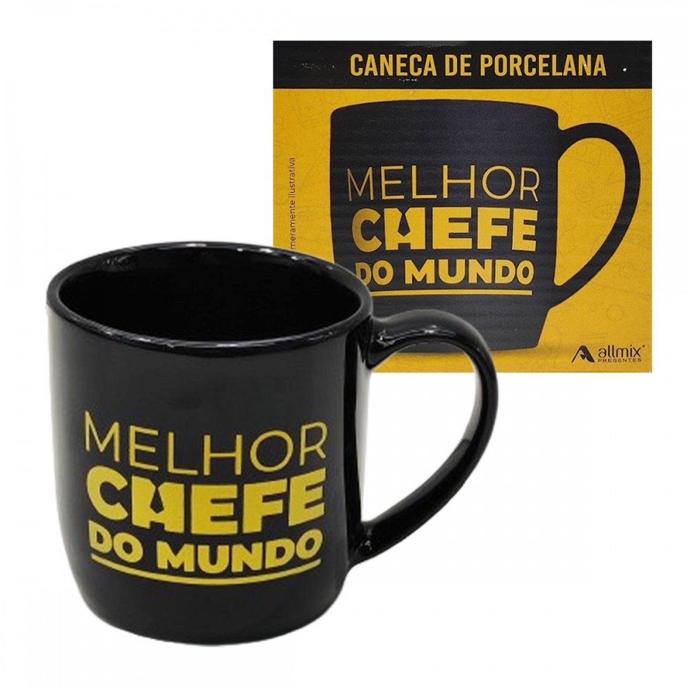 CANECA MODELO MELHOR CHEFE DO MUNDO 360ML EM PORCELANA REF: 401172 CANECA MODELO MELHOR CHEFE DO MUNDO 360ML EM PORCELANA REF: 401172