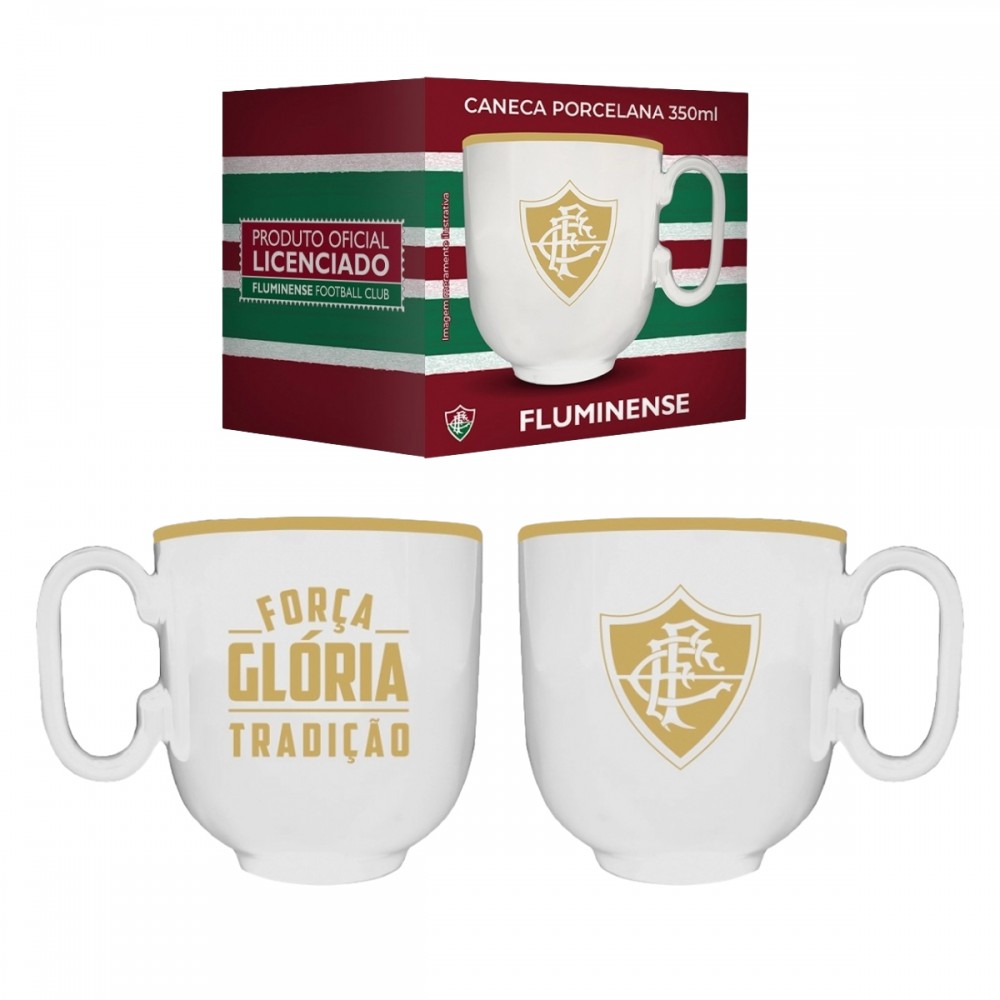 CANECA PORCELANA BRANCA 350ML FLUMINENSE REF: 401935