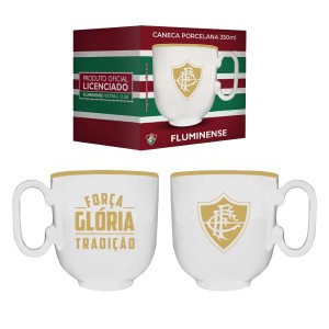 CANECA PORCELANA BRANCA 350ML FLUMINENSE REF: 401935