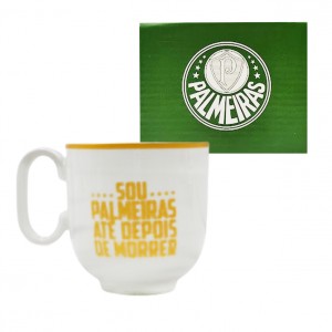 CANECA PALMEIRAS EM PORCELANA BRANCA 350ML REF: 401938 CANECA PALMEIRAS EM PORCELANA BRANCA 350ML REF: 401938