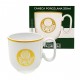 CANECA PALMEIRAS EM PORCELANA BRANCA 350ML REF: 401938