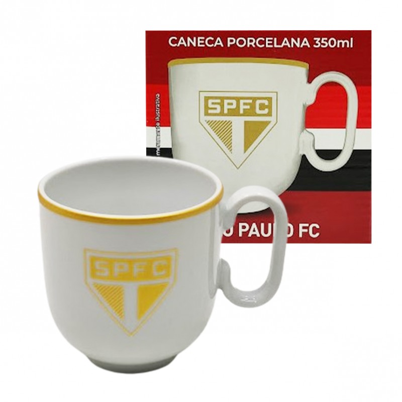 CANECA SÃO PAULO EM PORCELANA BRANCA 350ML REF: 401936 CANECA SÃO PAULO EM PORCELANA BRANCA 350ML REF: 401936