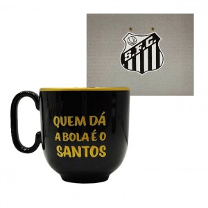 CANECA SANTOS EM PORCELANA PRETA 350ML REF: 401937 CANECA SANTOS EM PORCELANA PRETA 350ML REF: 401937