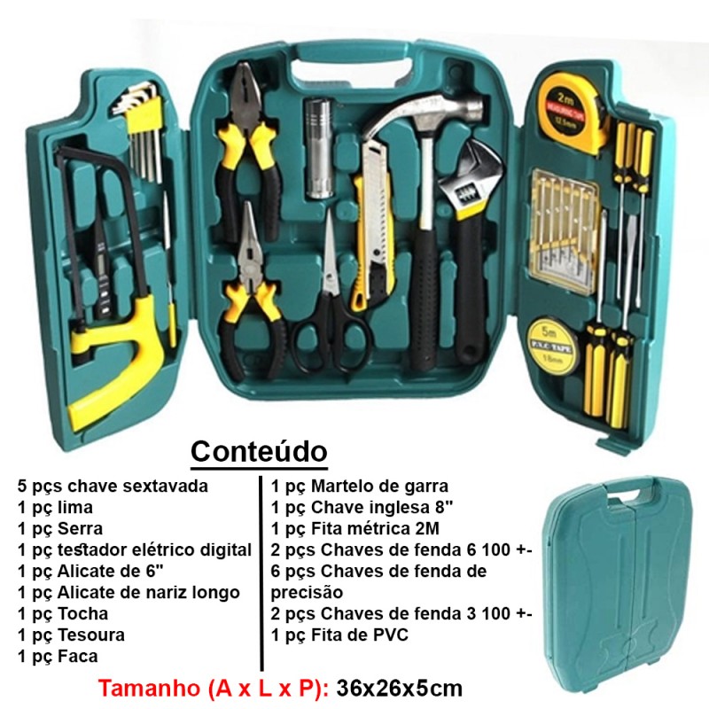 KIT FERRAMENTAS 27PÇS REF: TC-189 