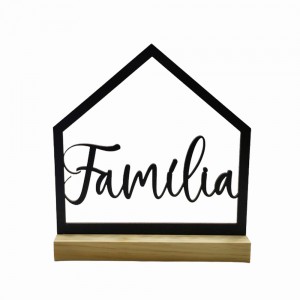 PLACA CASINHA & FAMILIA EM MDF COM BASE EM MADEIRA REF: 2133 PLACA CASINHA & FAMILIA EM MDF COM BASE EM MADEIRA REF: 2133