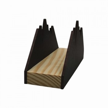 PORTA GUARDANAPOS MODELO MONTANHA EM MDF COM BASE DE MADEIRA REF: 2430
