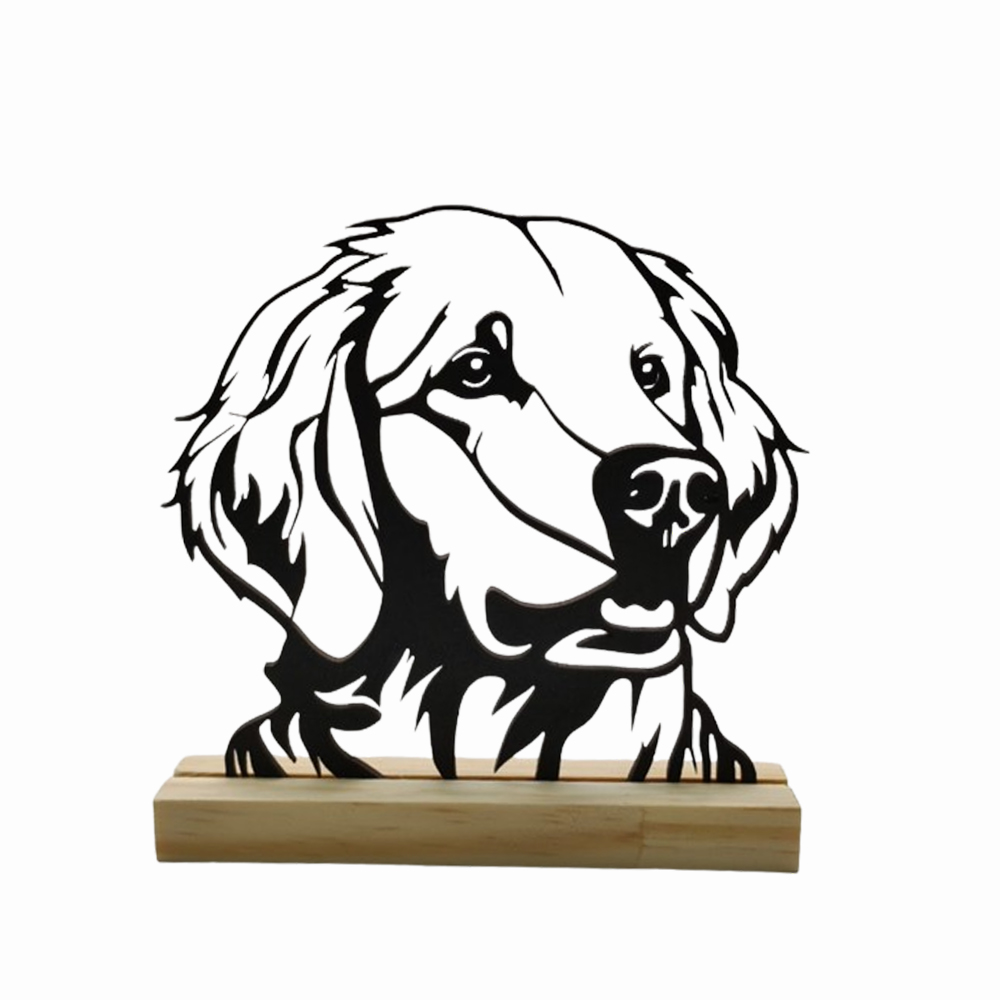 PLACA PET GOLDEN EM MDF COM BASE EM MADEIRA REF: 2461