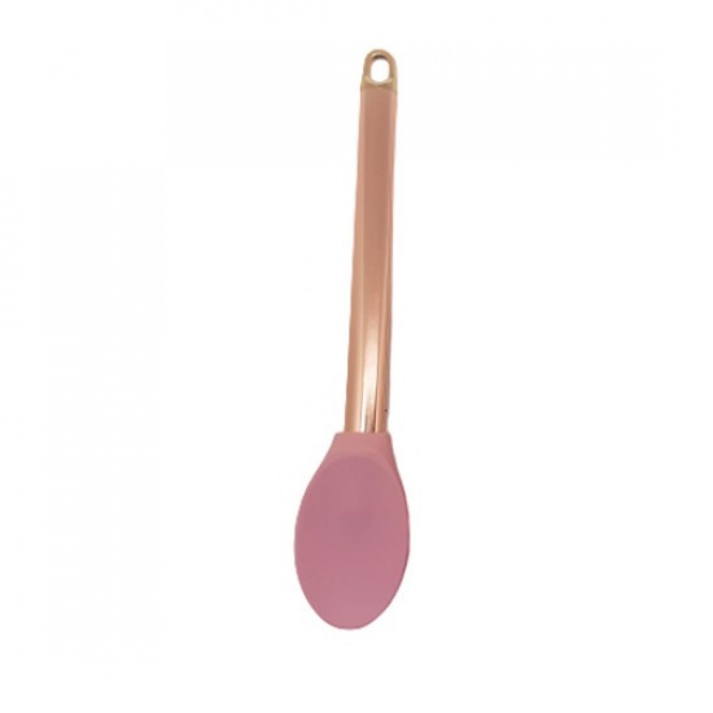 COLHER DE PLÁSTICO COM PONTA DE SILICONE ROSA REF: TP-103