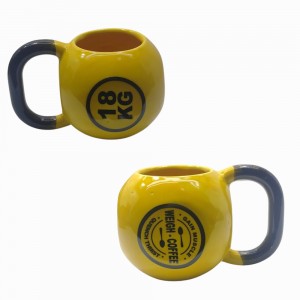 CANECA MODELO PESO AMARELO 18KG PORCELANA 600ML REF: 000024