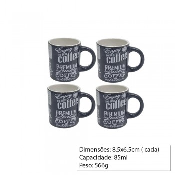 CONJUNTO 4 XICARAS DE CAFE REF: 4040