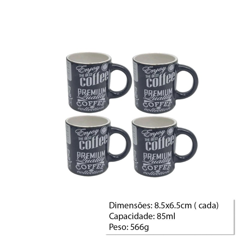 CONJUNTO 4 XICARAS DE CAFE REF: 4040