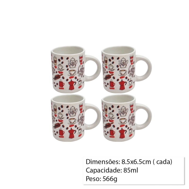 CONJUNTO 4 XICARAS DE CAFE REF: 4042 CONJUNTO 4 XICARAS DE CAFE REF: 4042
