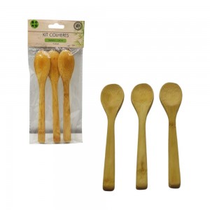 KIT COM 3 COLHERES EM BAMBU 16CM REF: 4069 KIT COM 3 COLHERES EM BAMBU 16CM REF: 4069