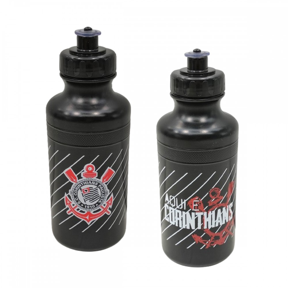 GARRAFA SQUEEZE MODELO CORINTHIANS EM PLÁSTICO 500ML REF: 600039