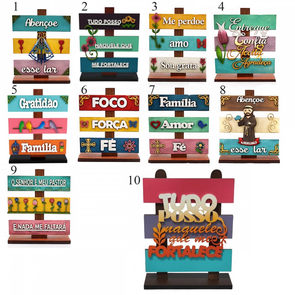 PLAQUINHAS DECORATIVAS DE MESA EM MDF  REF: 001434