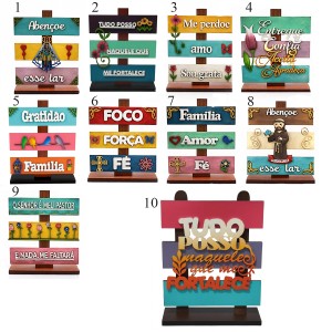 PLAQUINHAS DECORATIVAS DE MESA EM MDF  REF: 001434