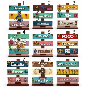 PLAQUINHAS DECORATIVAS DE MESA EM MDF  REF: 001434