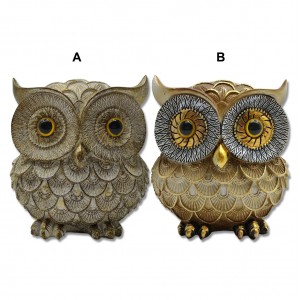 ENFEITE DECORATIVO MODELO CORUJA EM RESINA  REF: TCJA-08