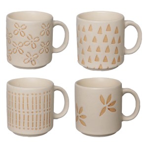 XICARA CAFÉ CAPRI 130ML 4 PEÇAS EM CERÂMICA REF: JGXC115