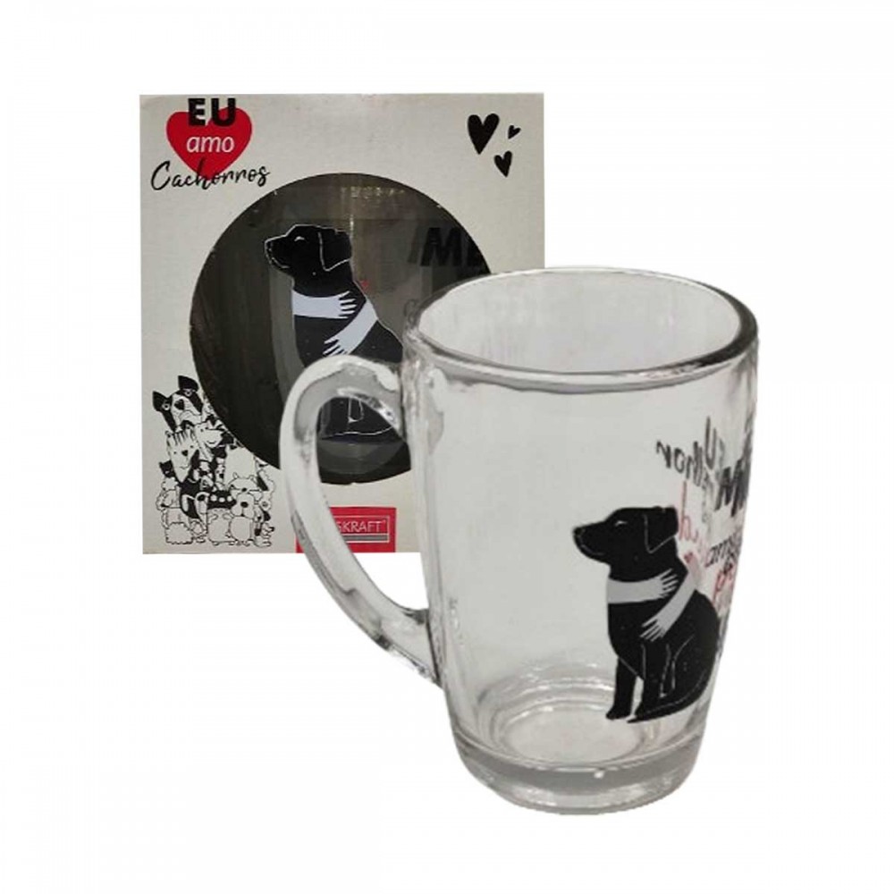 CANECA MEU AMIGO CÃO 320ML EM VIDRO REF: CANC255
