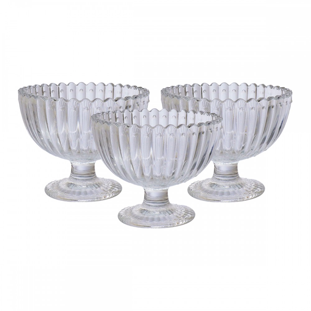 TAÇA PARA SOBREMESA ARYA 200ML 3 PEÇAS REF: TCSB009