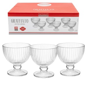 KIT 6 TAÇAS PARA SOBREMESA GRAFFIATO DE VIDRO REF: TCSB-014