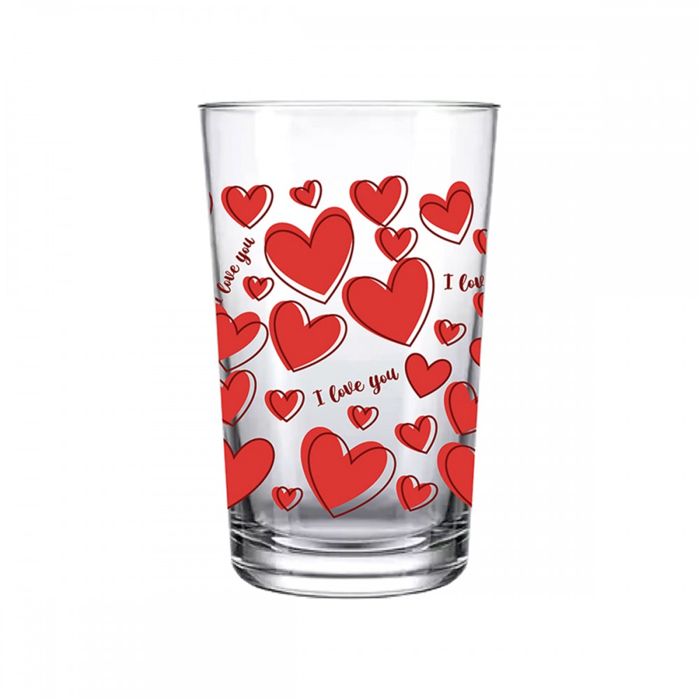 COPO ALTO COM CORAÇÃO 190ML 6 PECAS DE VIDRO REF: CPLG-093