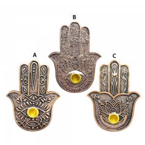 PORTA INCENSO MODELO MÃO HAMSA EM RESINA REF: MRES-E40