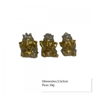 KIT C/ 3 ENFEITES EM RESINA GANESHA REF: MRES-B140