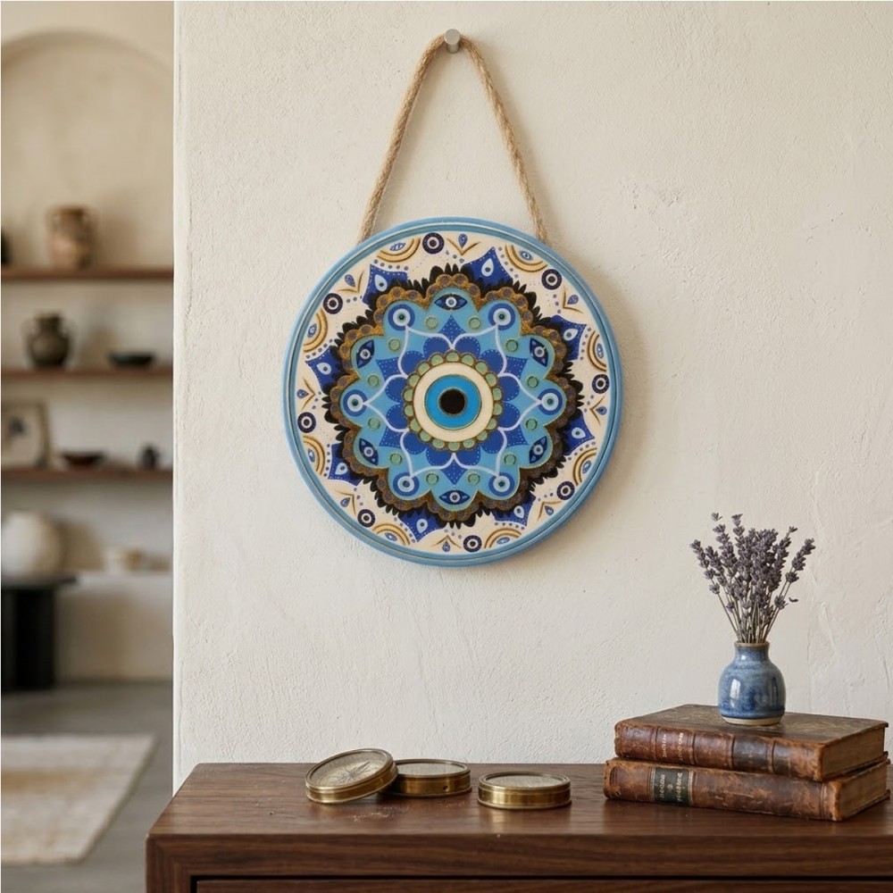 ENFEITE DECORATIVO DE PORCELANA MODELO MANDALA REF: MDECP-207