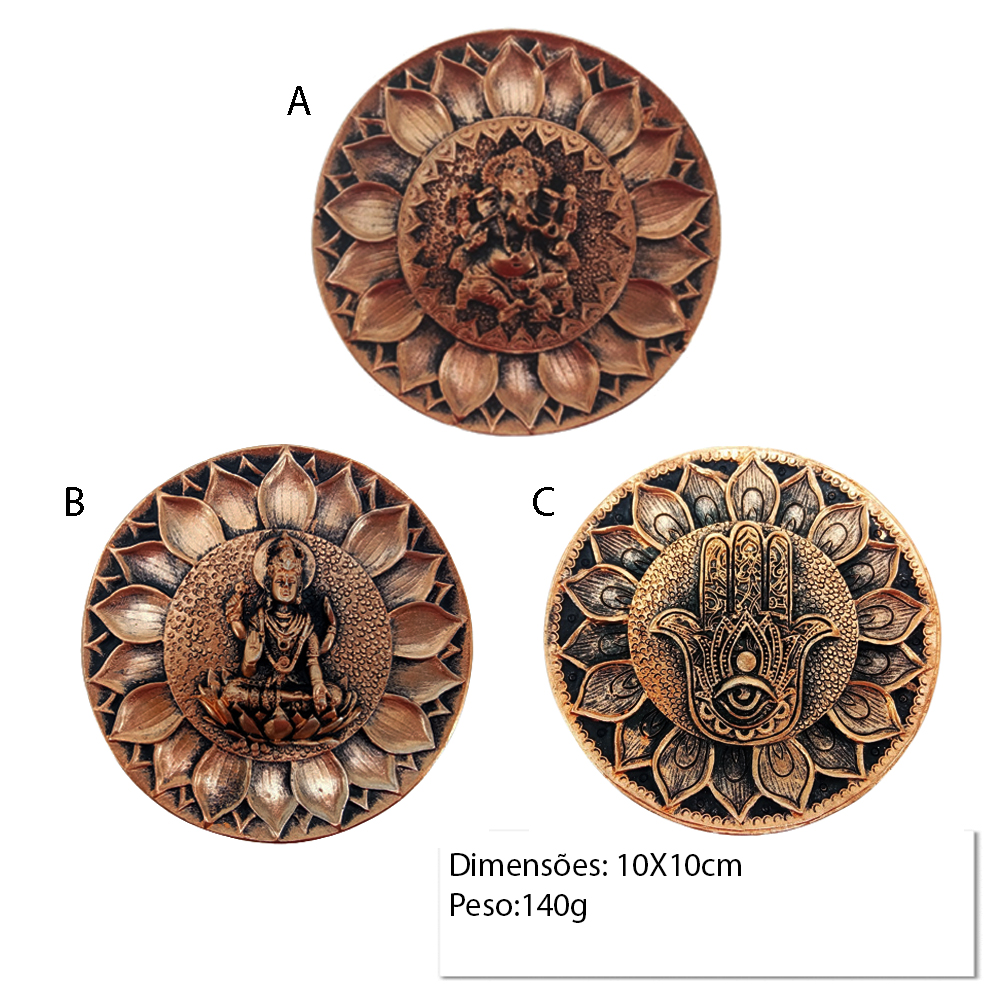 PORTA INCENSO EM RESINA ROSÊ GOLD  REF: MRES-E23