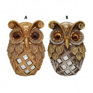 ENFEITE DECORATIVO MODELO CORUJA EM RESINA  REF: MCJA-01