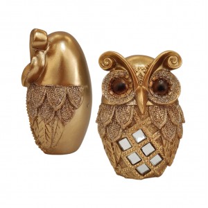 ENFEITE DECORATIVO MODELO CORUJA EM RESINA  REF: MCJA-01