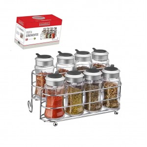 PORTA TEMPERO EM METAL COM 8 POTES  REF: PCON-034 PORTA TEMPERO EM METAL COM 8 POTES  REF: PCON-034