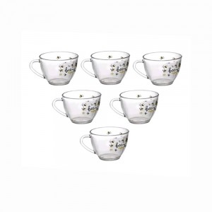 KIT 6 XÍCARAS MODELO ABELHAS EM VIDRO 55ML REF: CANC098 KIT 6 XÍCARAS MODELO ABELHAS EM VIDRO 55ML REF: CANC098