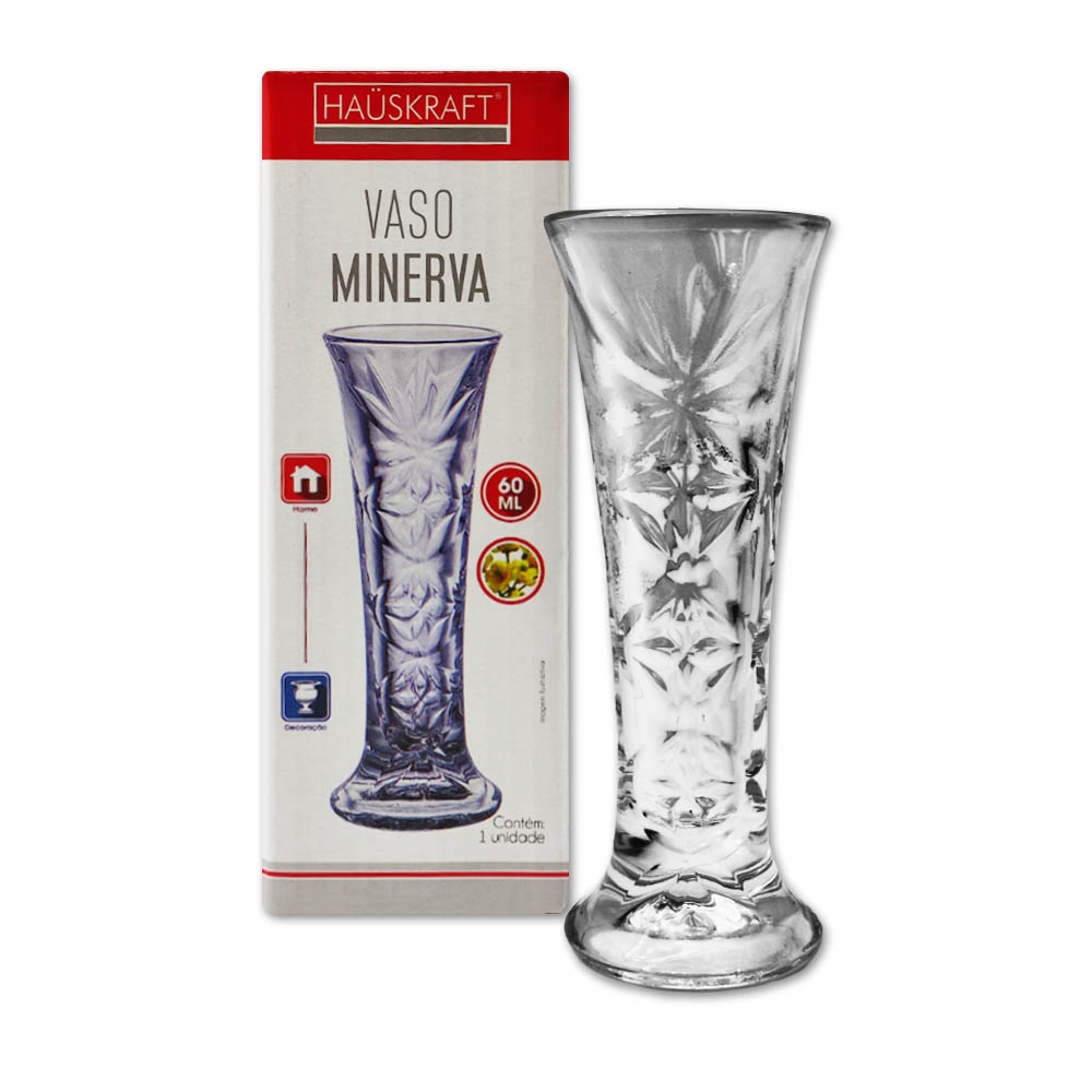 VASO DECORATIVO MINERVA TR EM VIDRO 15CM REF: VASO-055