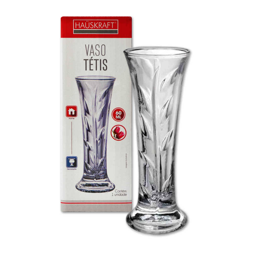 VASO DECORATIVO TETIS TR EM VIDRO 15CM REF: VASO-054