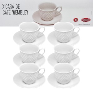 XICARA CAFÉ WEMBLE BRANCA 80ML 6 PEÇAS EM PORCELANA REF: JGXC073/BR XICARA CAFÉ WEMBLE BRANCA 80ML 6 PEÇAS EM PORCELANA REF: JGXC073/BR