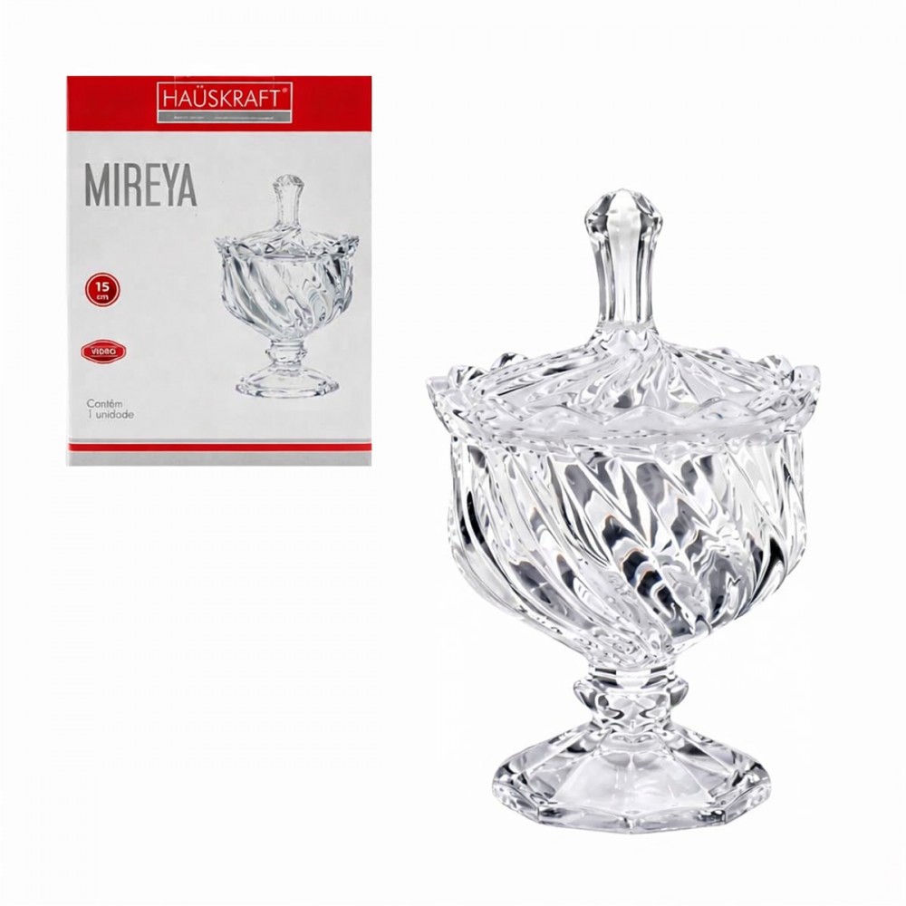 POTICHE DECORATIVO MIREYA DE VIDRO REF: PTCH070