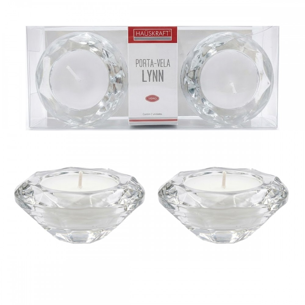 PORTA-VELA LYNN DE VIDRO REF: PVLA024