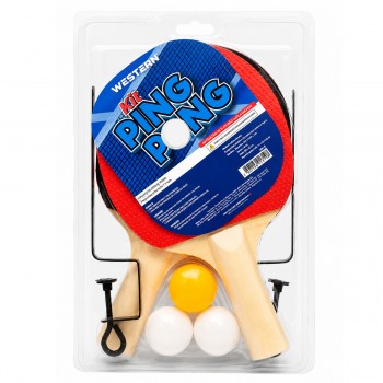 KIT JOGO DE PING PONG COM 2 RAQUETES 1 REDE COM PRENDEDORES E 3 BOLAS REF: KP-8