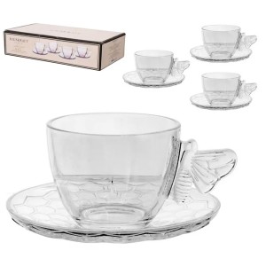 XICARA CAFÉ BEE 80ML 4 PEÇAS EM VIDRO REF: JGXC101 XICARA CAFÉ BEE 80ML 4 PEÇAS EM VIDRO REF: JGXC101