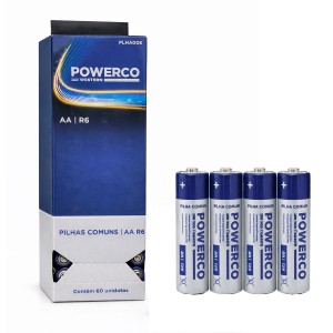 KIT COM 60 PILHAS COMUM AA REF: PLHA008