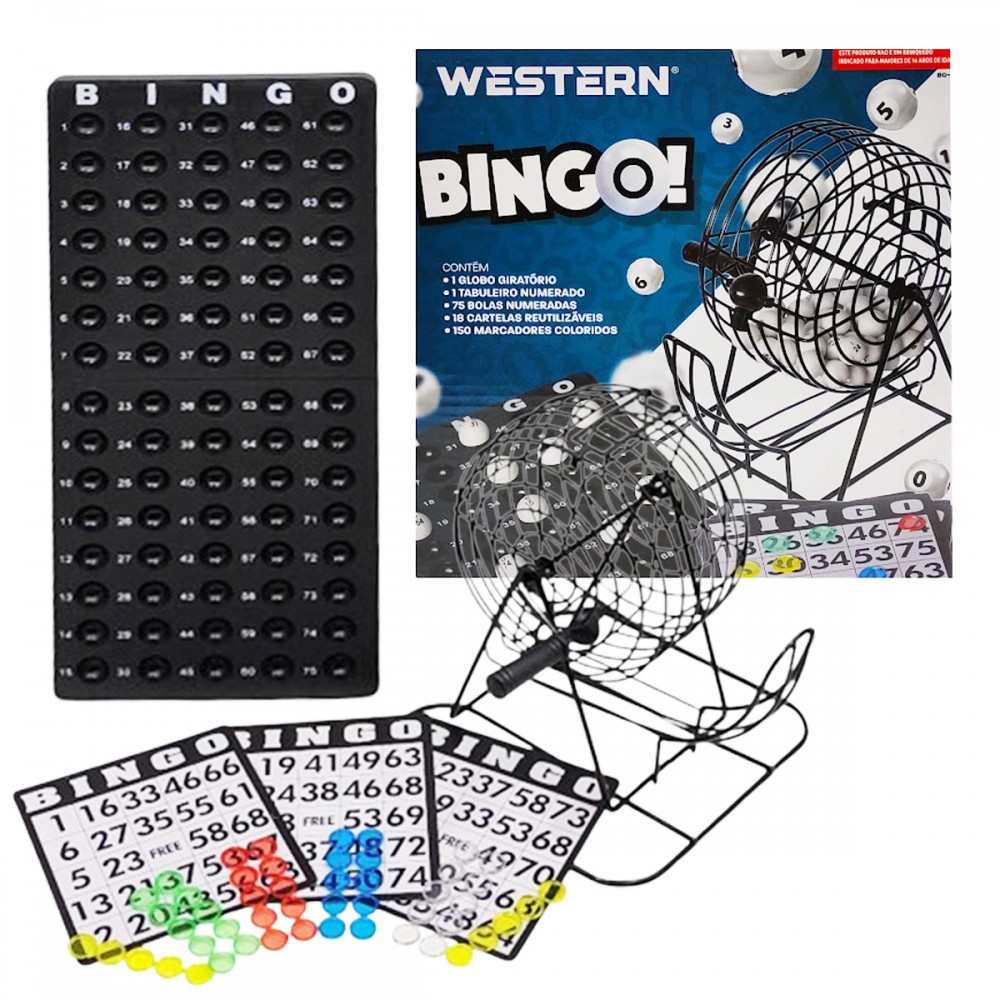 JOGO DE BINGO COM GLOBO GIRATÓRIO EM METAL REF: BG-100